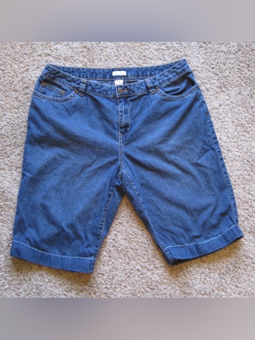 liz&co cuffed jean shorts sz 14